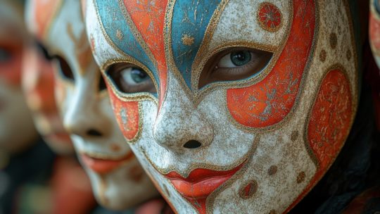 Les couleurs et la fantaisie des masques arlequins du carnaval vénitien